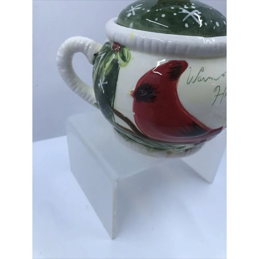 Yankee Candle Cardinal Christmas Warm Hearts Teapot Votive Holder